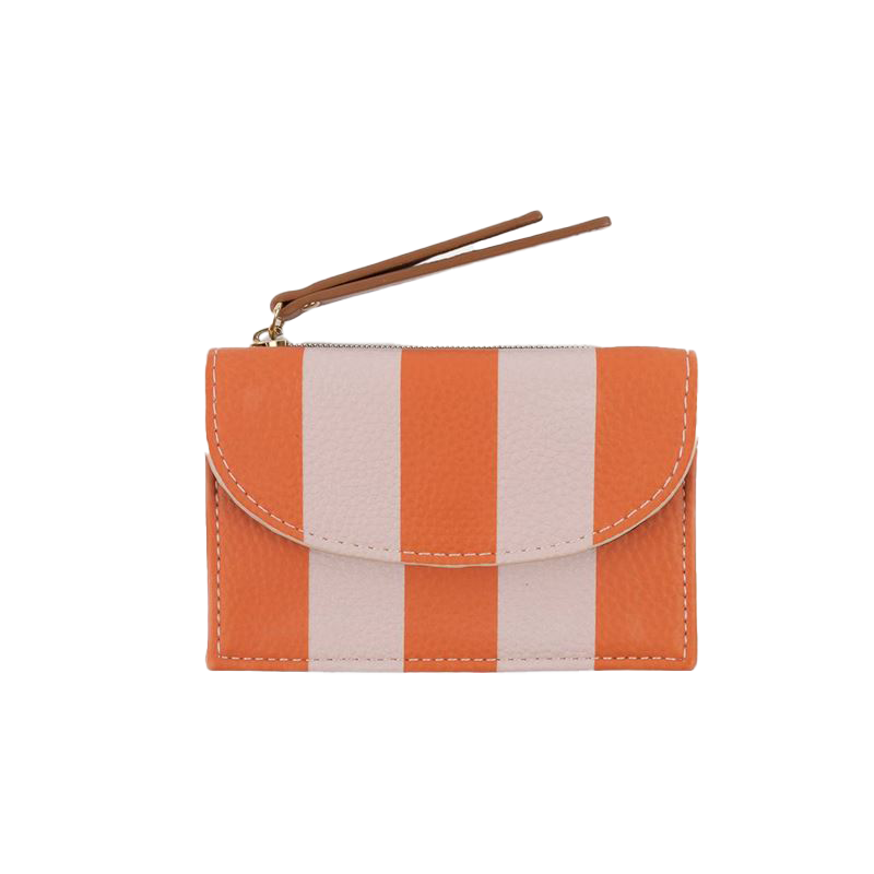 Orange stripe coin purse & card holder