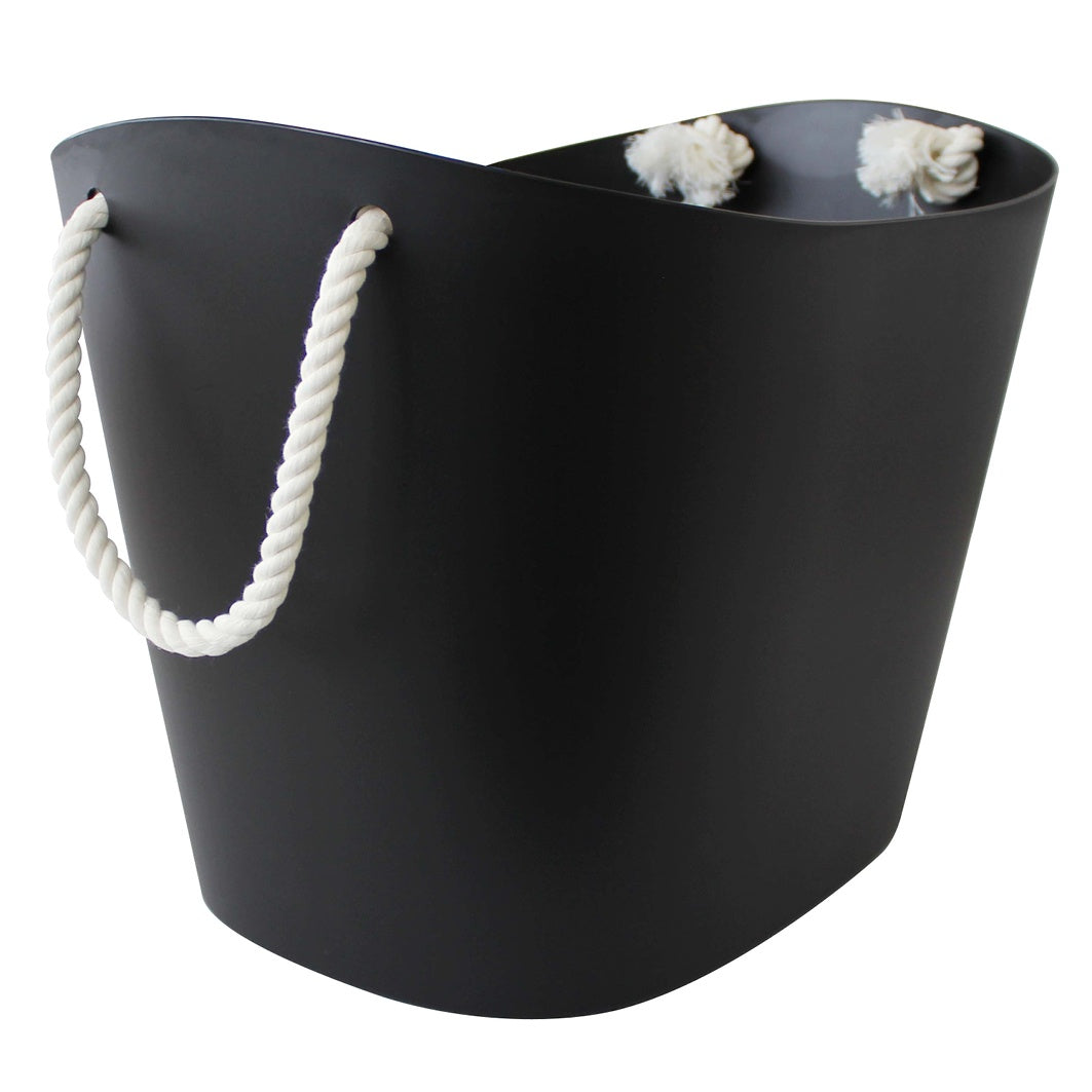 Tub with rope handles large black 38 litres