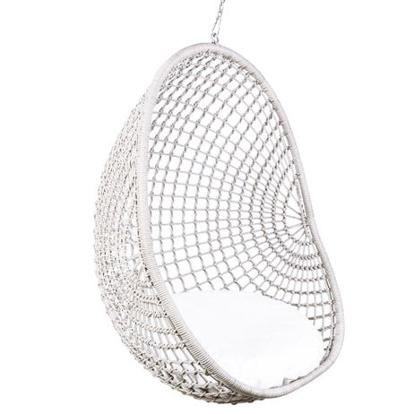 Outdoor hanging chair check white